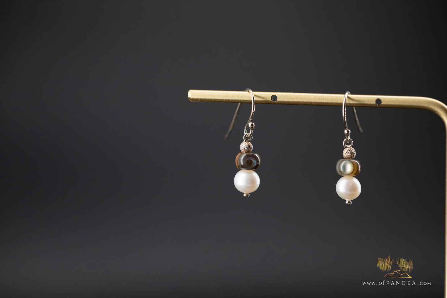 Cascade - AAA Pearl, Abalone bead Earrings - sterling silver || JF807