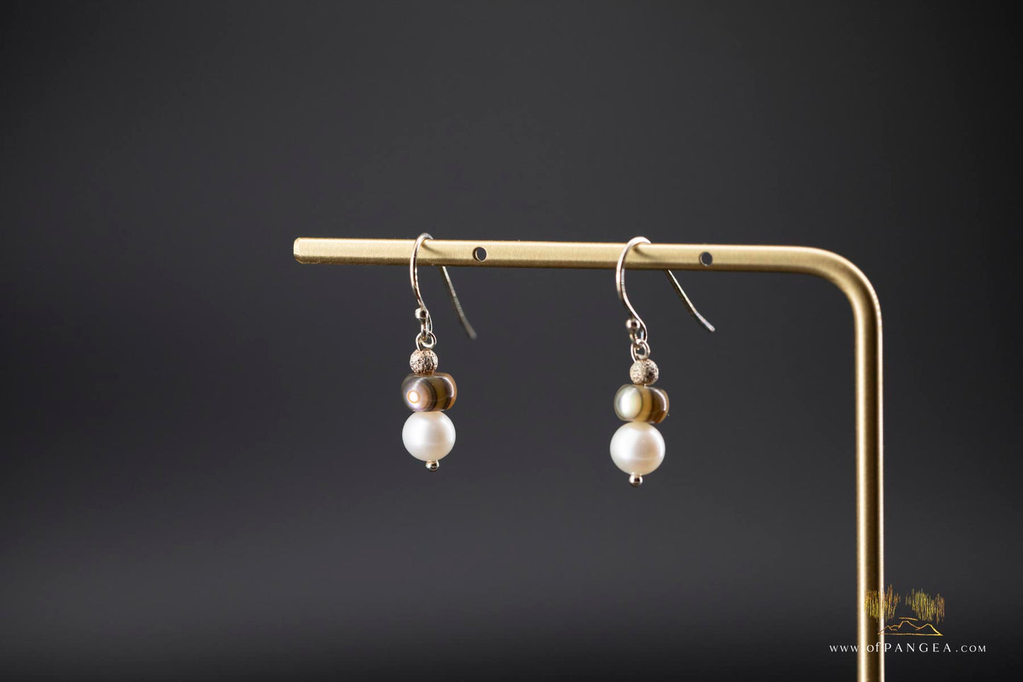 Cascade - AAA Pearl, Abalone bead Earrings - sterling silver || JF807