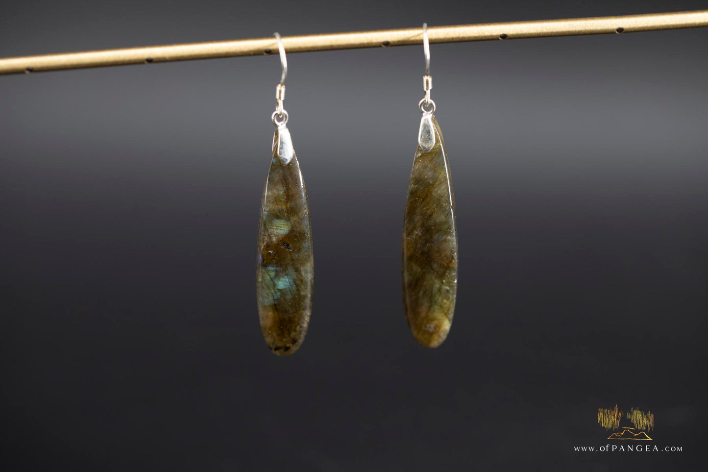 Rainbow Labradorite teardrop earrings - Sterling Silver