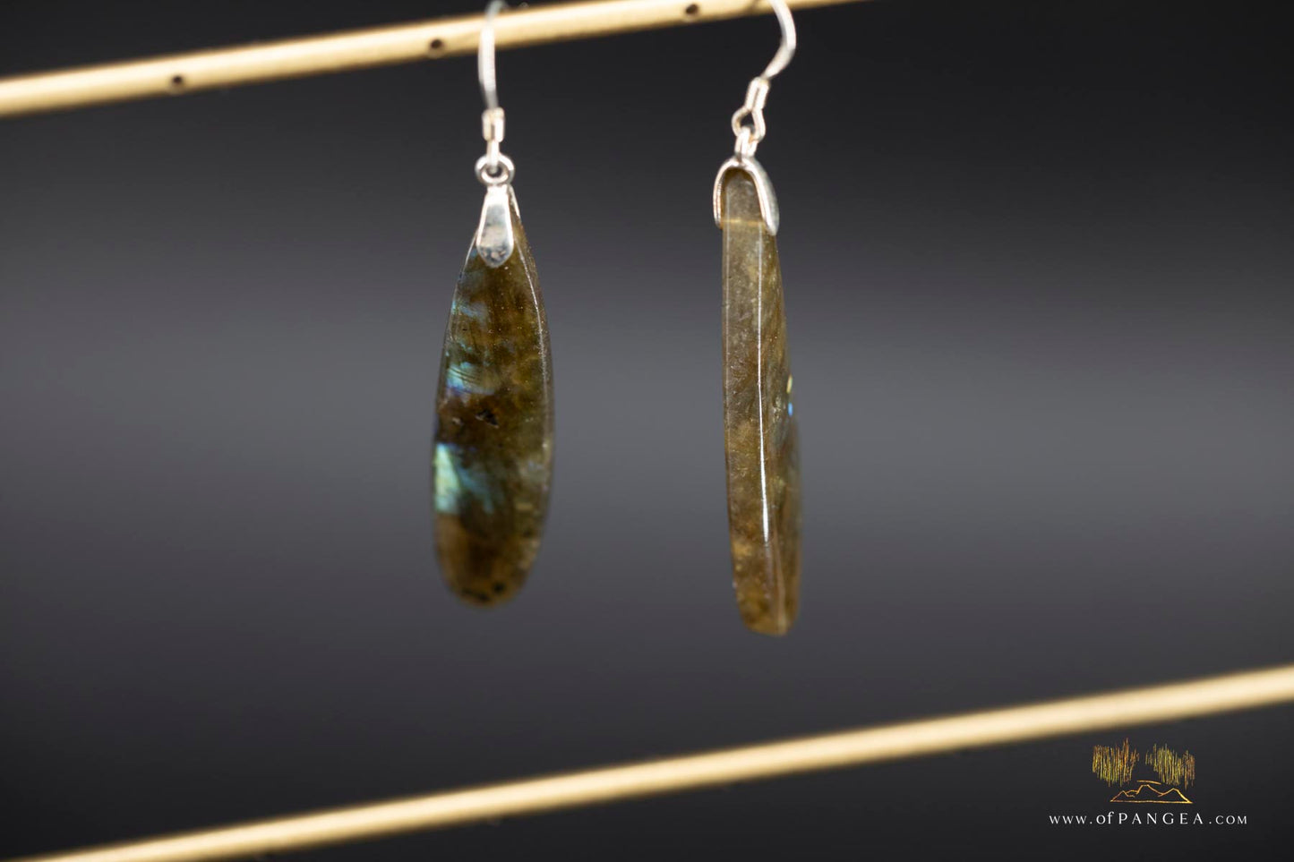Rainbow Labradorite teardrop earrings - Sterling Silver