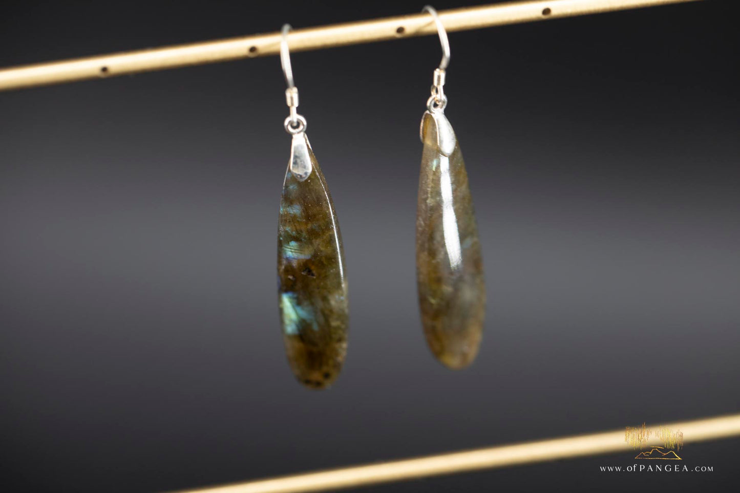 Rainbow Labradorite teardrop earrings - Sterling Silver