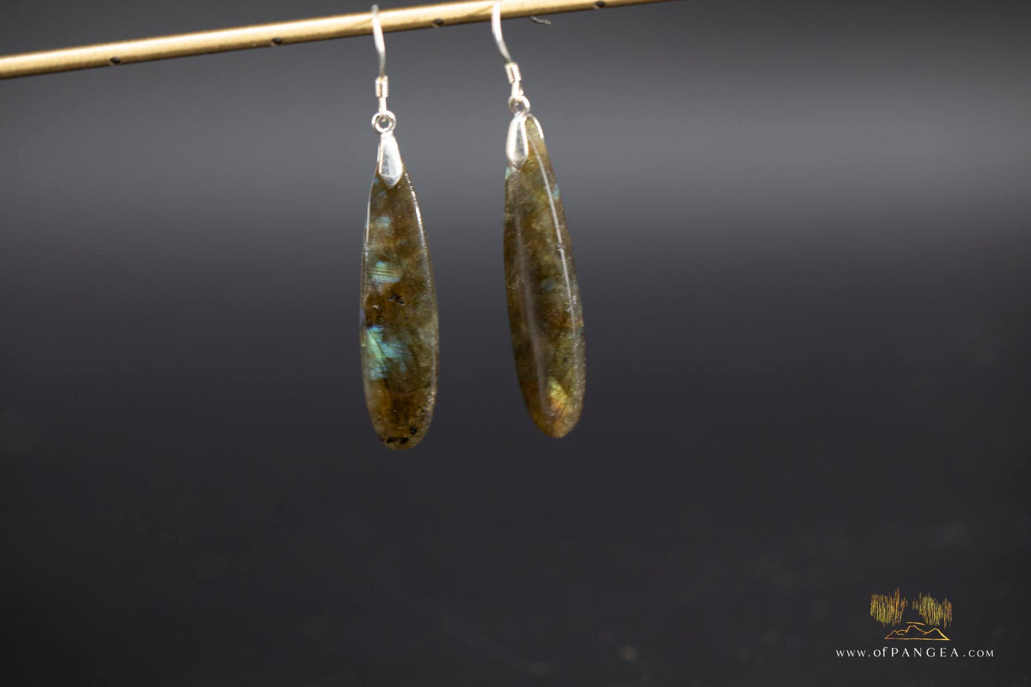 Rainbow Labradorite teardrop earrings - Sterling Silver