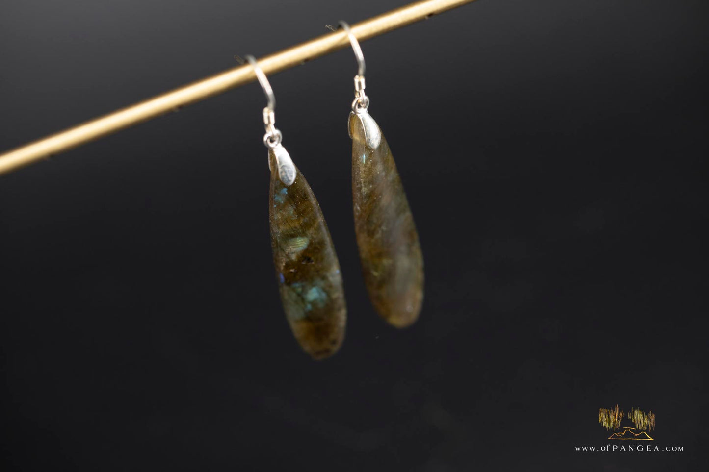 Rainbow Labradorite teardrop earrings - Sterling Silver