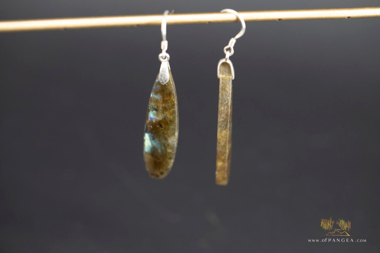 Rainbow Labradorite teardrop earrings - Sterling Silver