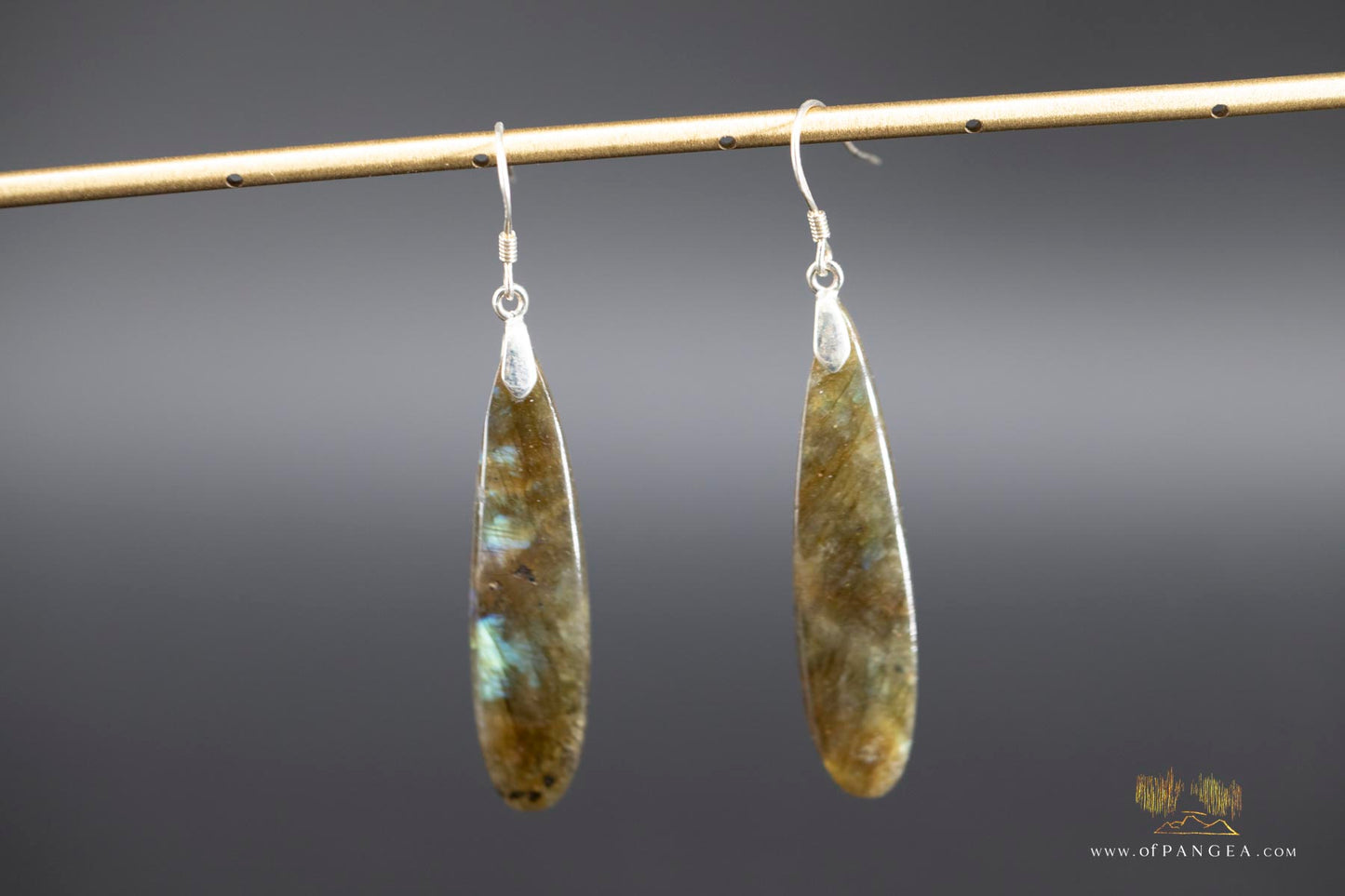 Rainbow Labradorite teardrop earrings - Sterling Silver