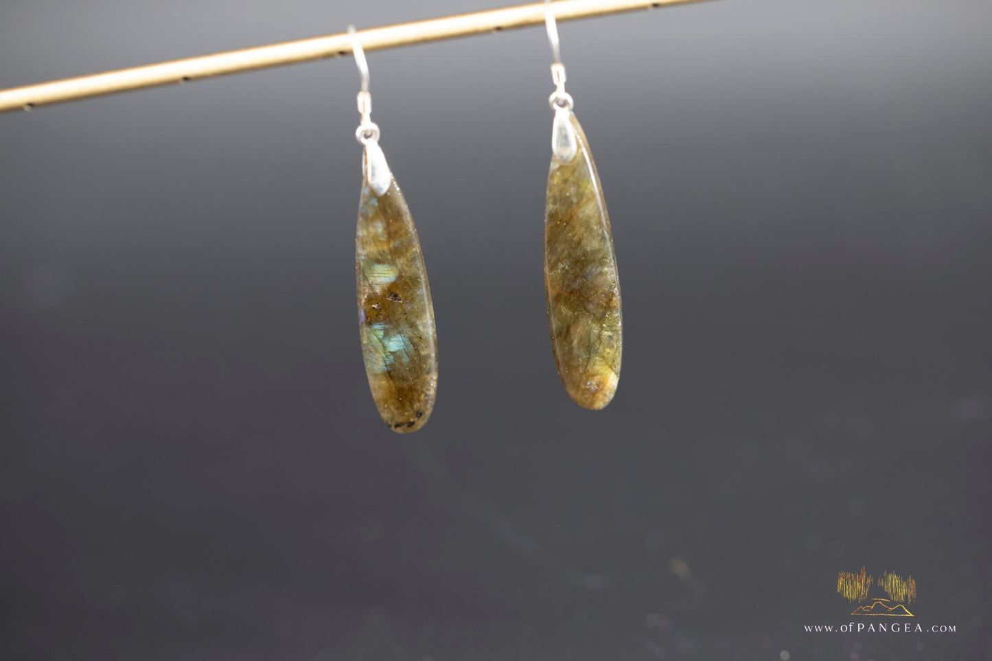Rainbow Labradorite teardrop earrings - Sterling Silver