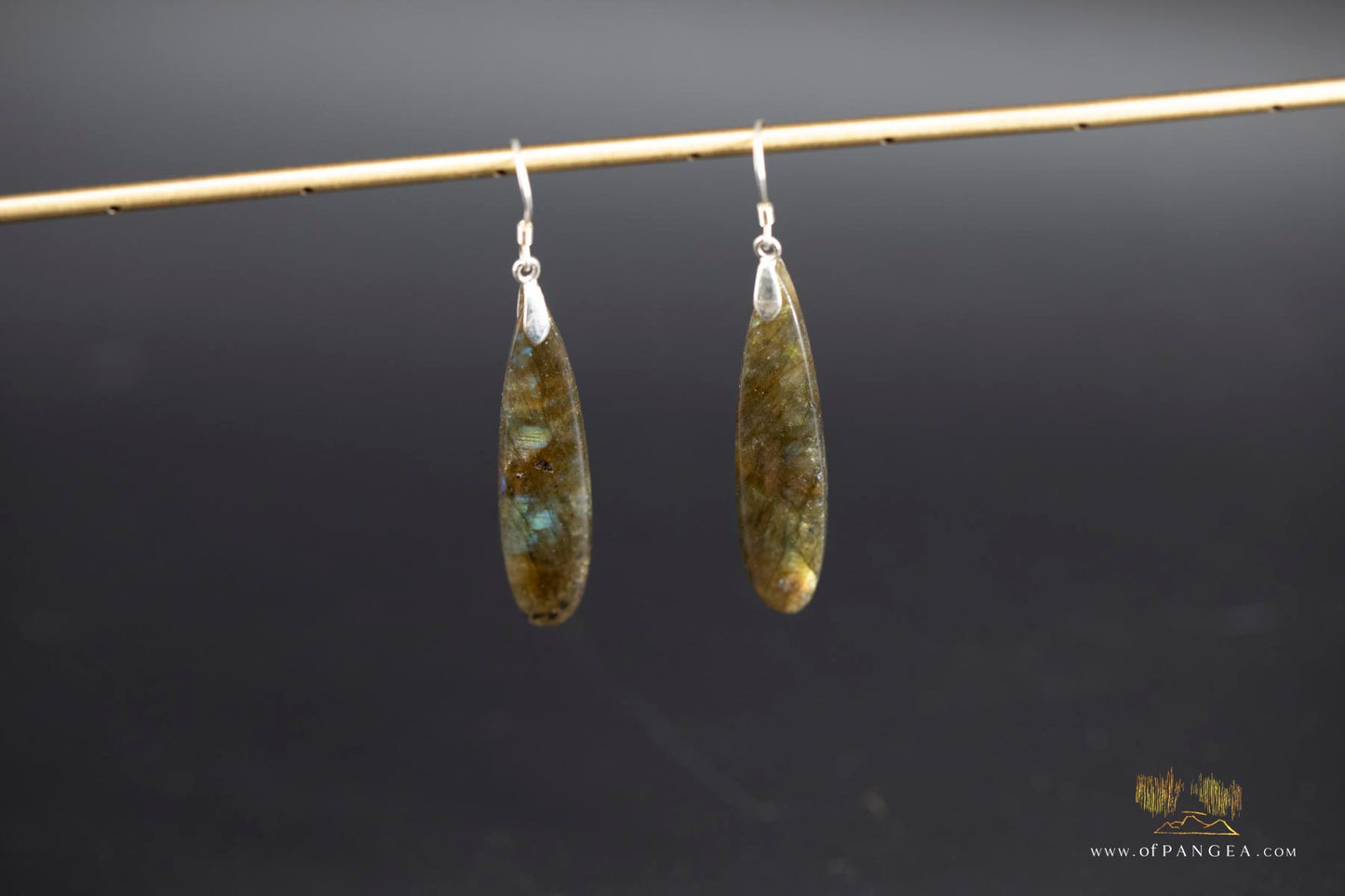 Rainbow Labradorite teardrop earrings - Sterling Silver