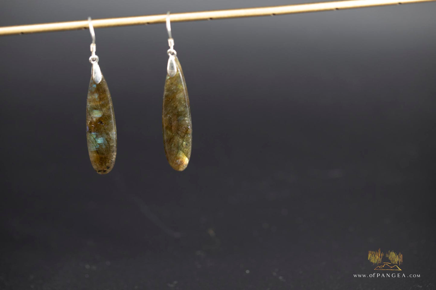 Rainbow Labradorite teardrop earrings - Sterling Silver
