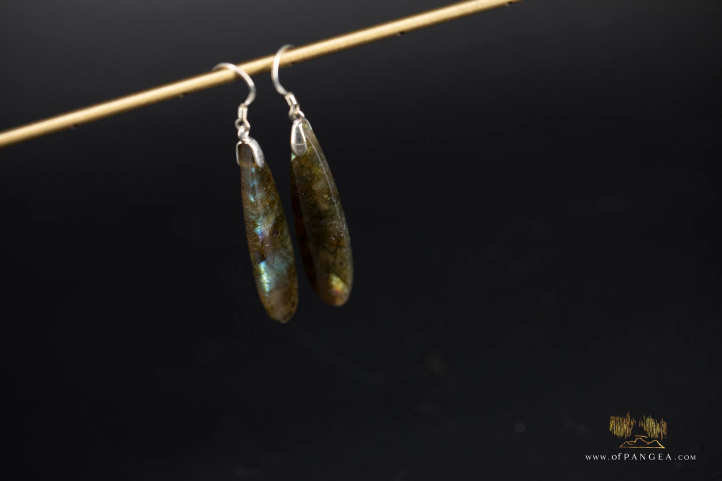 Rainbow Labradorite teardrop earrings - Sterling Silver