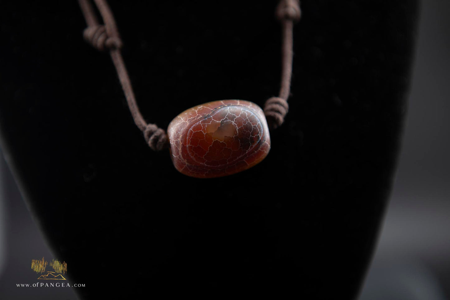 Tibetan Cracked Fire Agate Statement Necklace