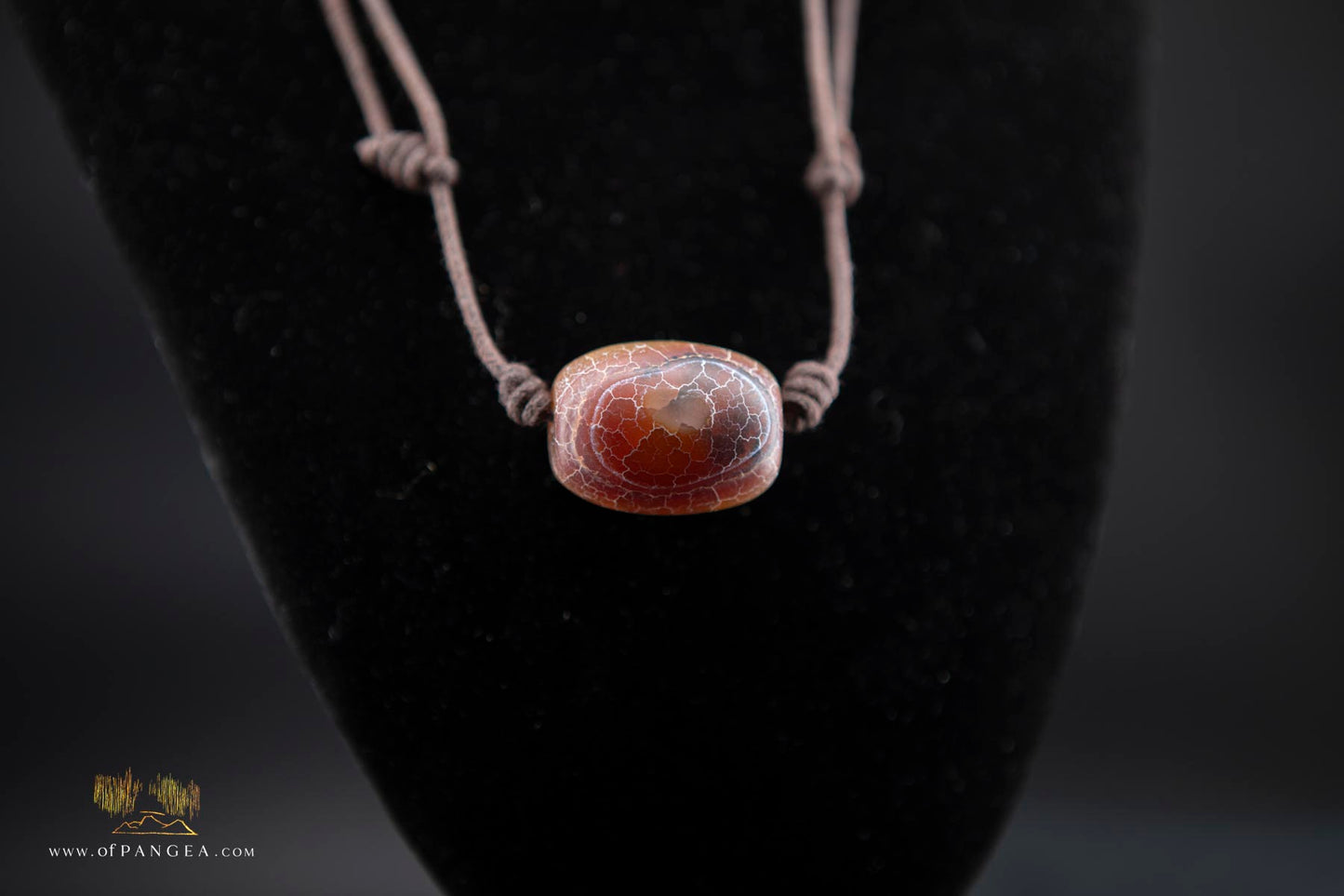 Tibetan Cracked Fire Agate Statement Necklace