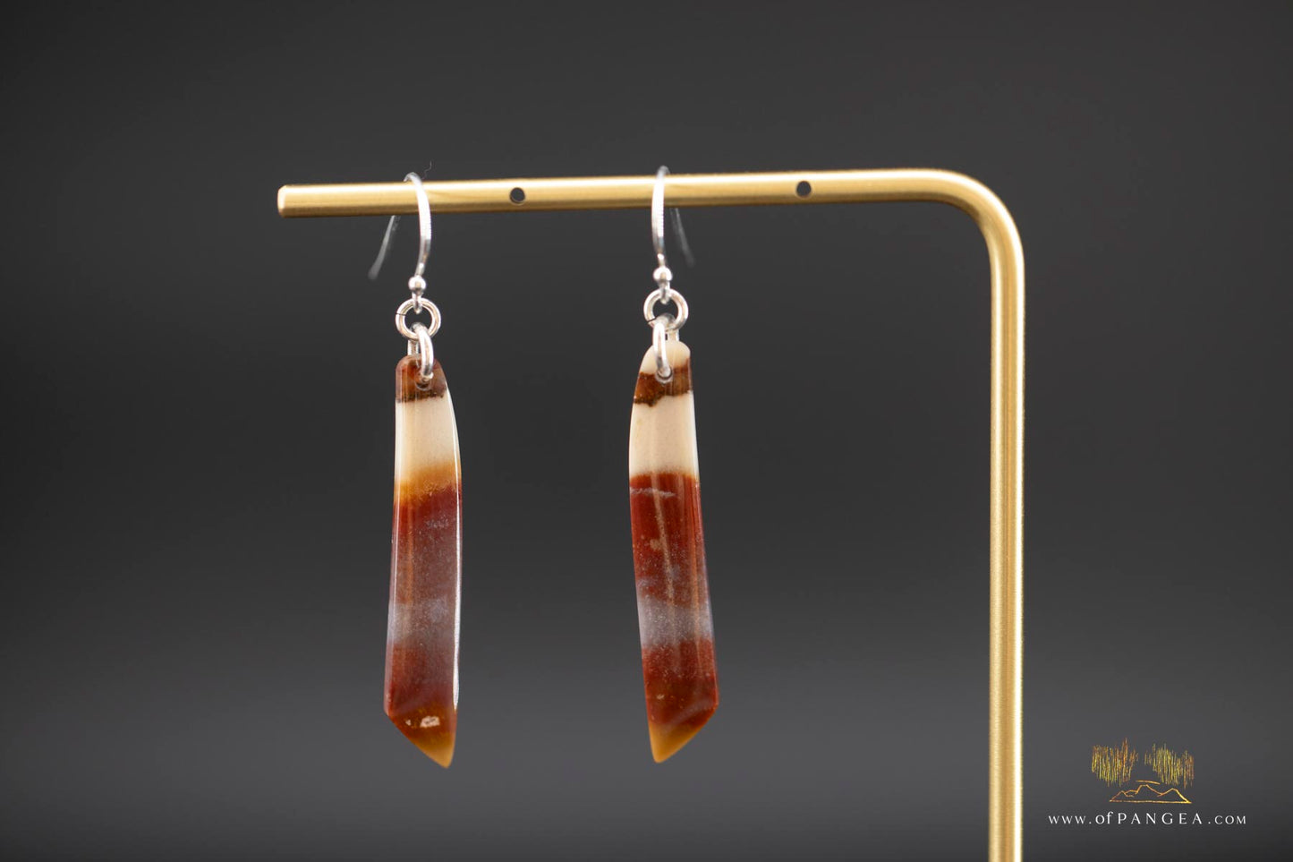 Petrified Wood Earrings - Opalized - Sterling Silver || JF864