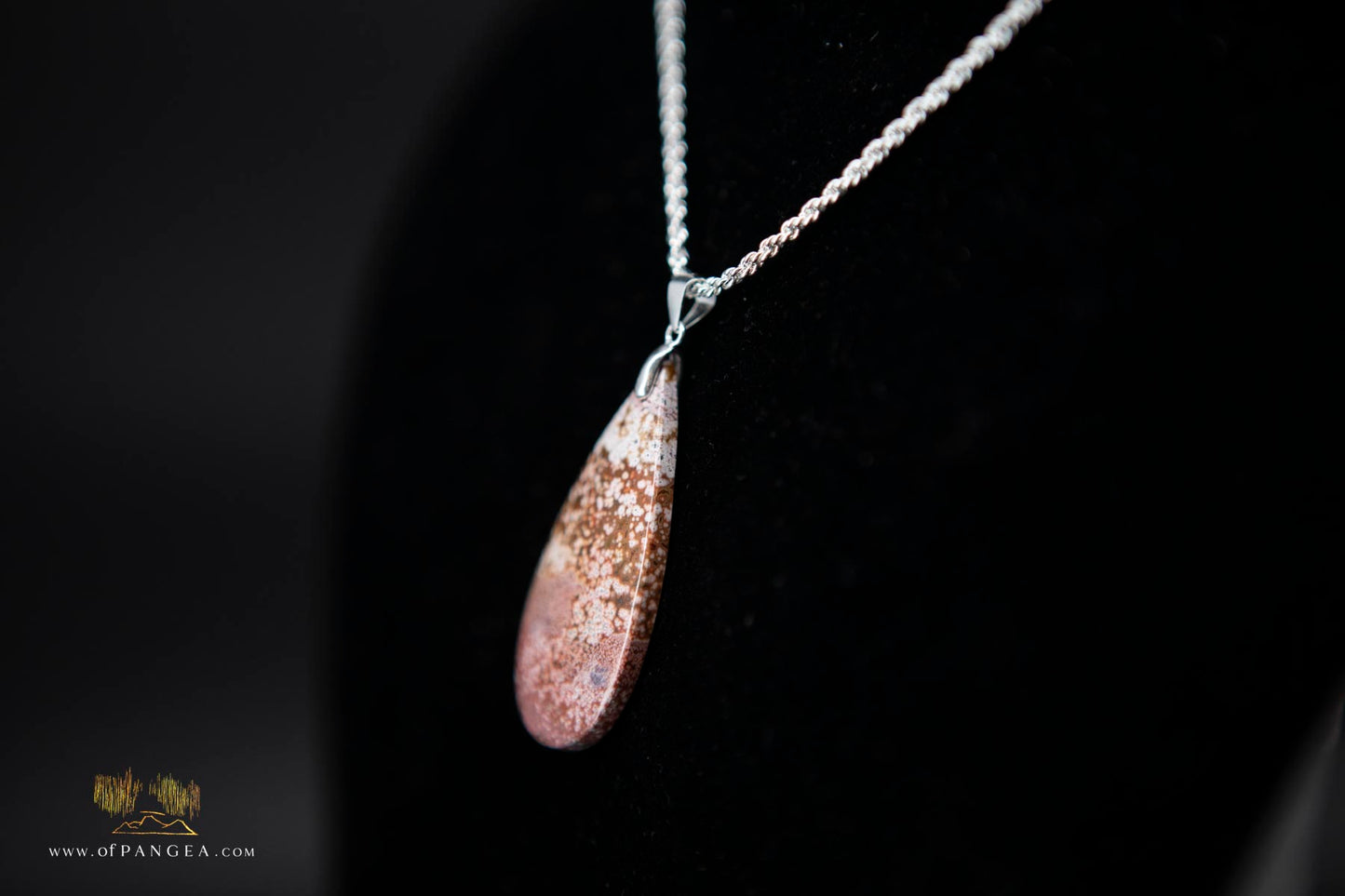 Ocean Jasper Drop Necklace - Italian Sterling Silver || JF868