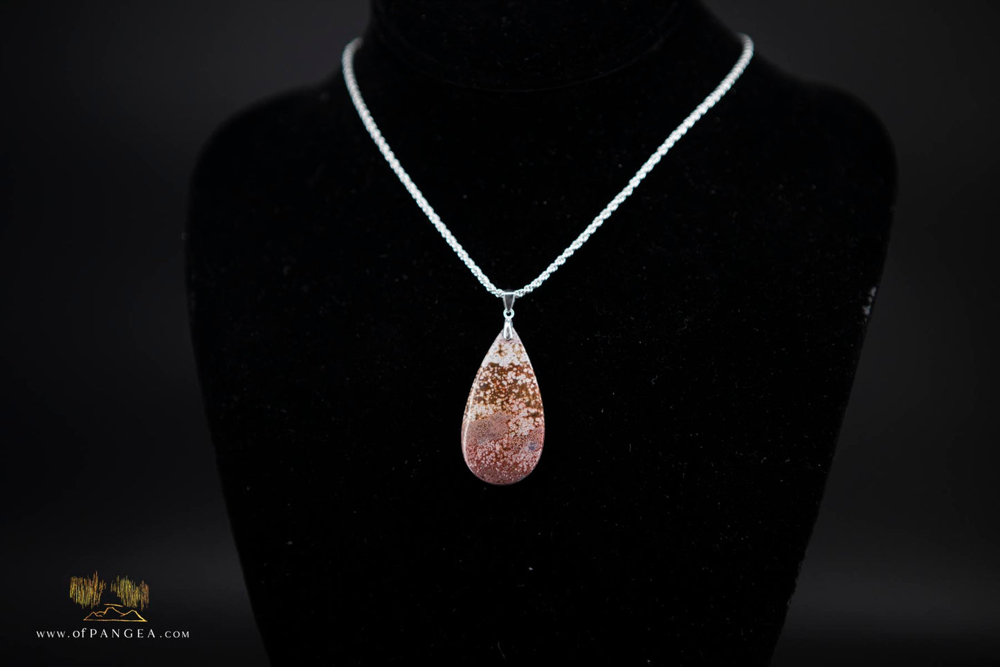 Ocean Jasper Drop Necklace - Italian Sterling Silver || JF868