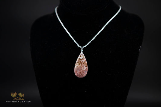 Ocean Jasper Drop Necklace - Italian Sterling Silver || JF868