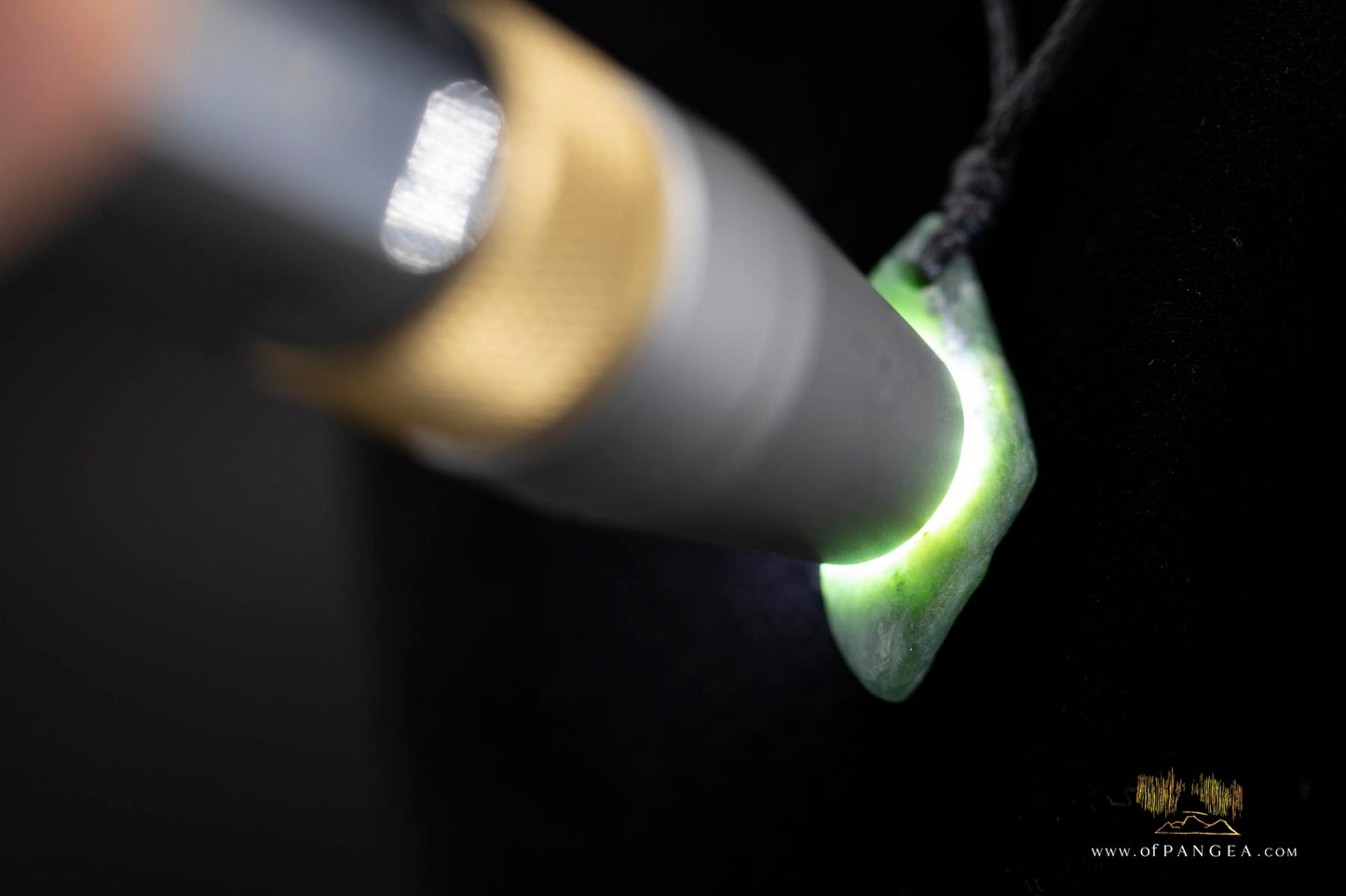 Big Sur Jade Pebble Necklace - black waxed cord || JF871