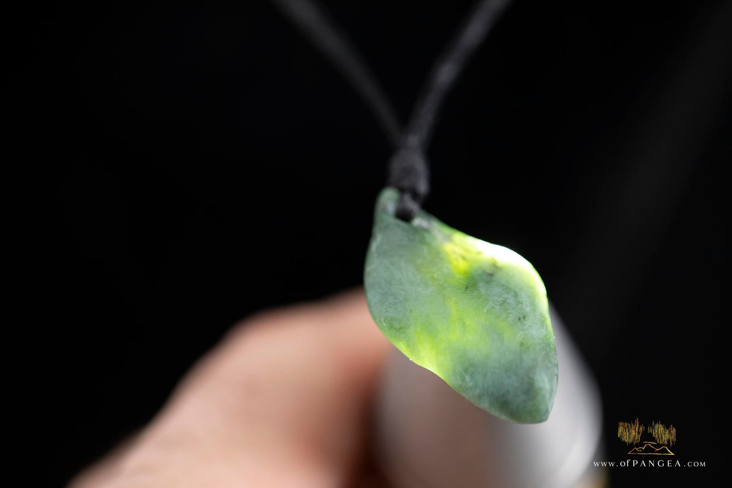 Big Sur Jade Pebble Necklace - black waxed cord || JF871