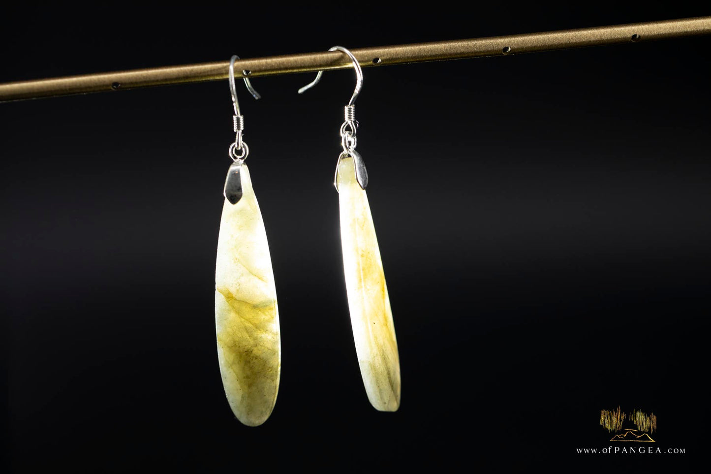 Pale Rainbow Labradorite teardrop earrings - Sterling Silver