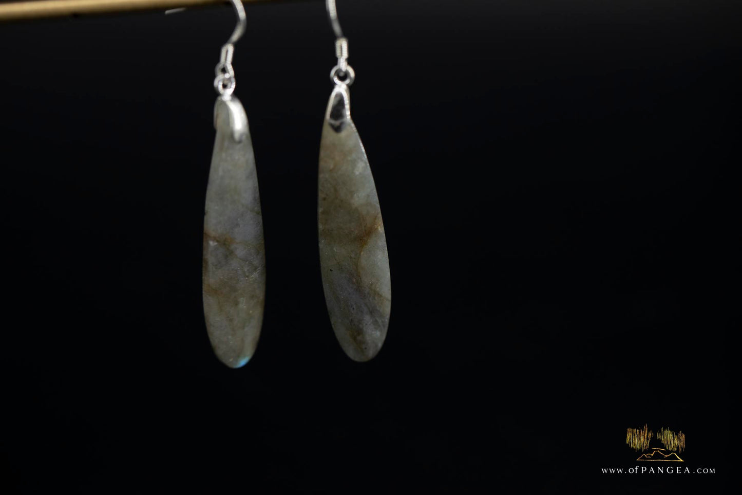 Pale Rainbow Labradorite teardrop earrings - Sterling Silver