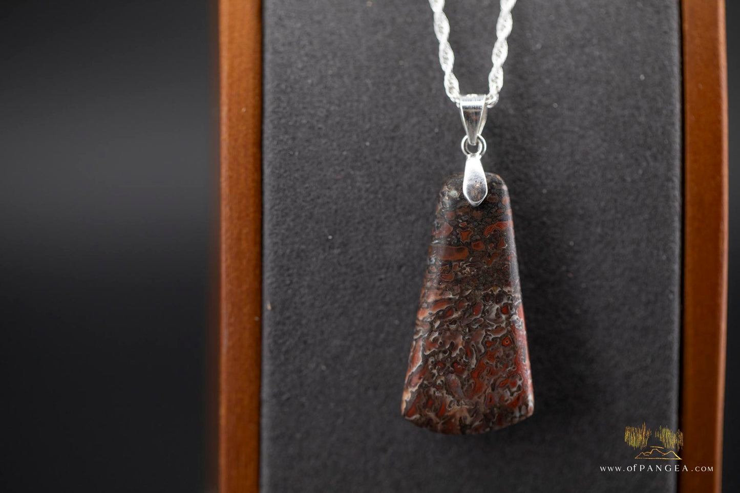 Dinosaur Gembone pendant - Italian 0.925 sterling silver rope chain - 1.35mm 20inch || JF903