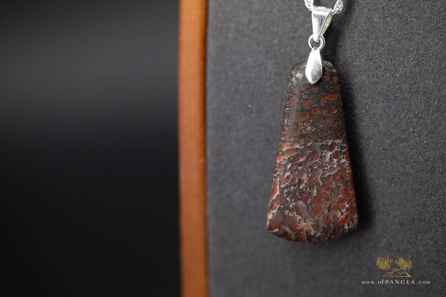 Dinosaur Gembone pendant - Italian 0.925 sterling silver rope chain - 1.35mm 20inch || JF903