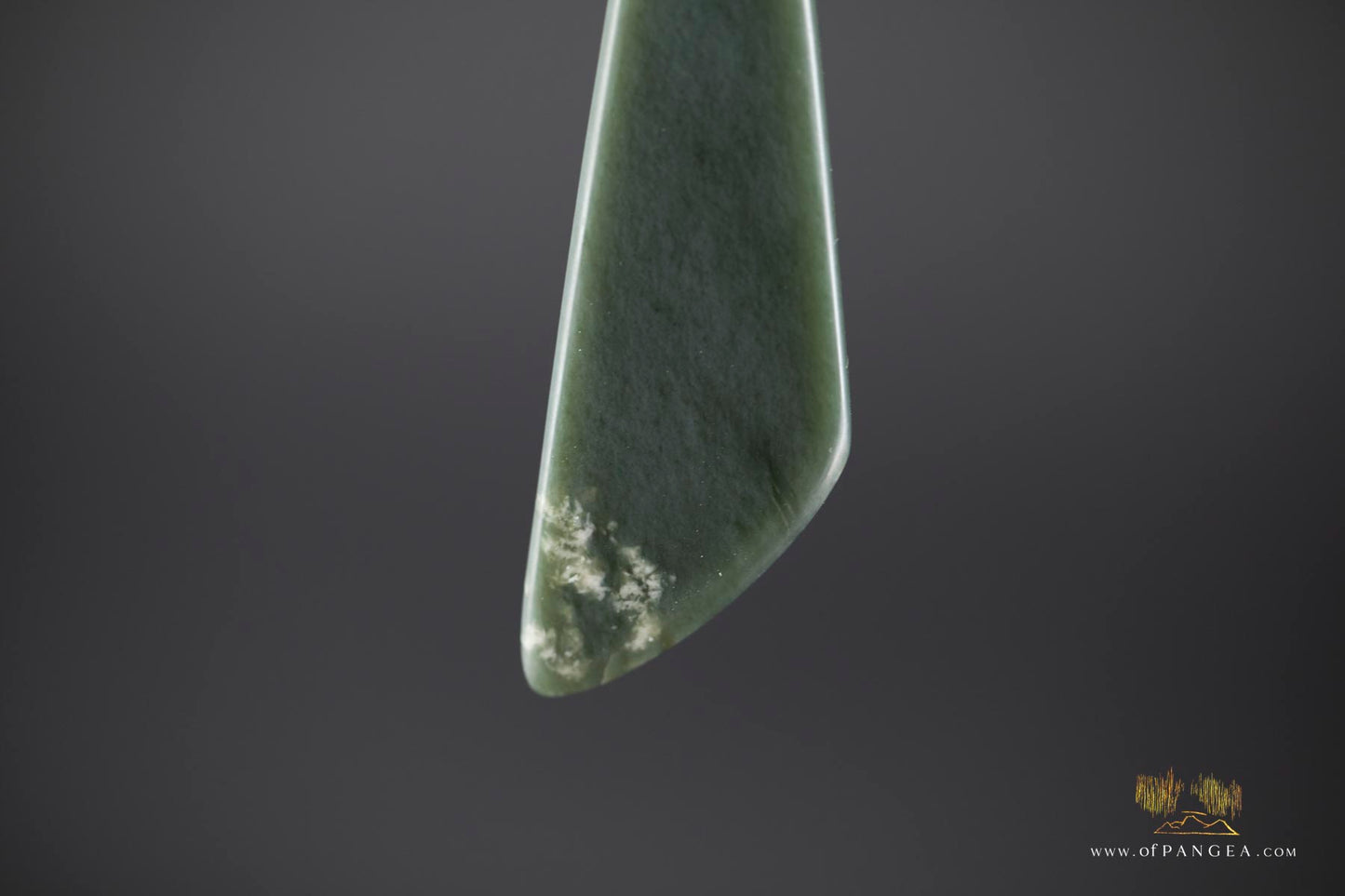 Large Toki - Wyoming Olive snowflake Nephrite Jade - woven tan muka cord || JF905