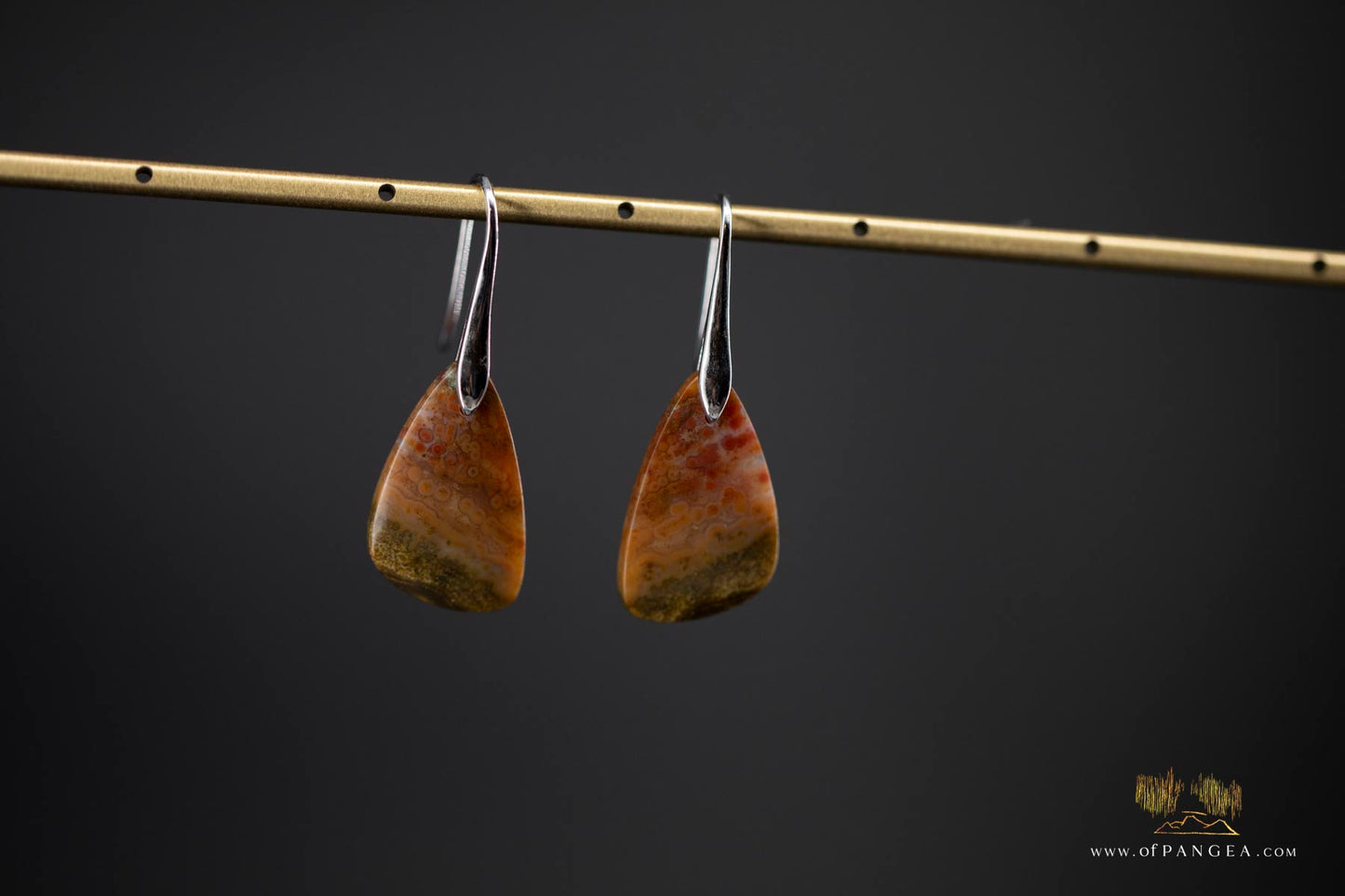 Ocean Jasper earrings - Sterling Silver || JF906