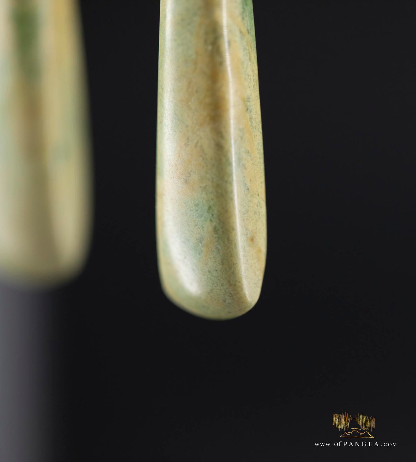 Flower Jade drop earrings - Raukaraka pounamu - New Zealand - Sterling Silver || JF908