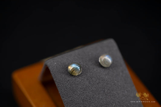 Labradorite stud earrings - Sterling Silver || JF916