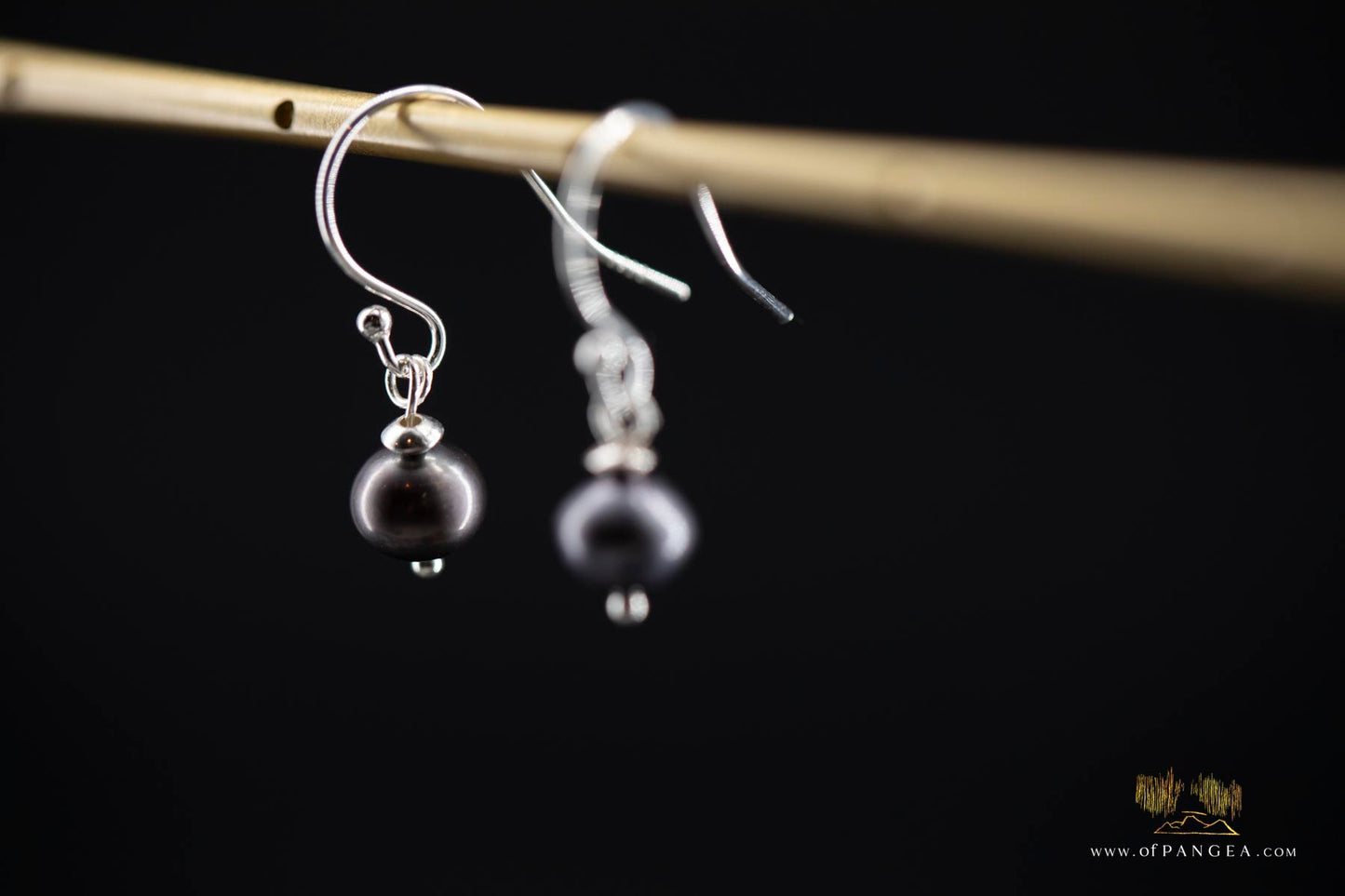 AA peacock pearl - Sterling Silver bead Earrings || JF929