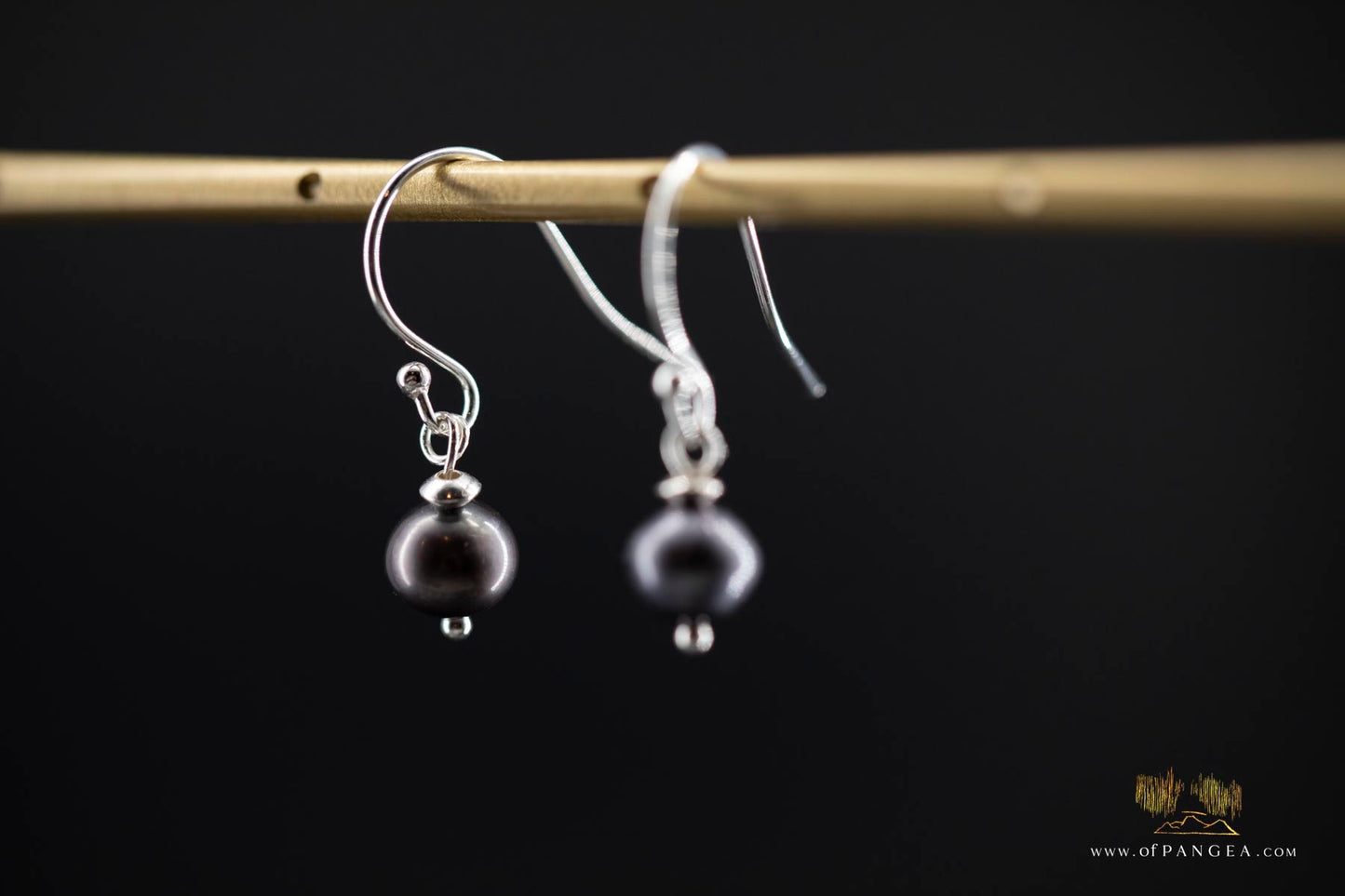 AA peacock pearl - Sterling Silver bead Earrings || JF929