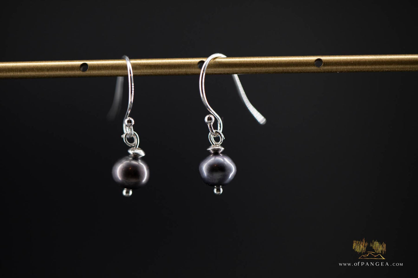 AA peacock pearl - Sterling Silver bead Earrings || JF929