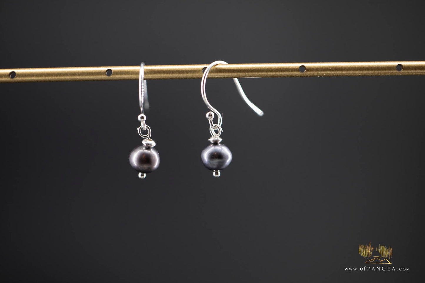 AA peacock pearl - Sterling Silver bead Earrings || JF929
