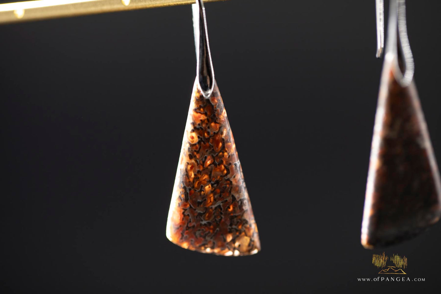 Dinosaur Gembone earrings - 0.925 sterling silver || JF935