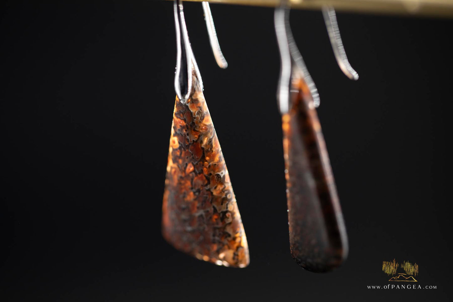 Dinosaur Gembone earrings - 0.925 sterling silver || JF935