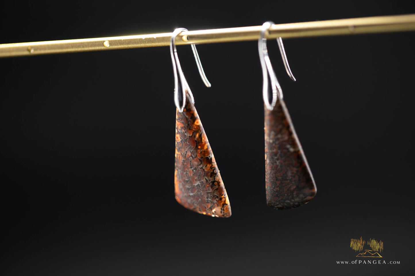 Dinosaur Gembone earrings - 0.925 sterling silver || JF935