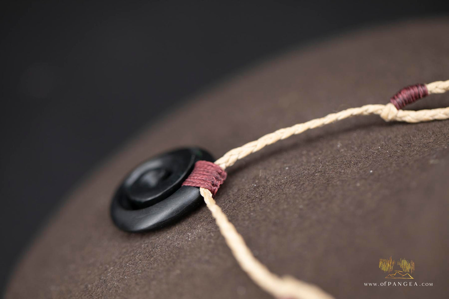 Koru Spiral carved from Wyoming Black Nephrite Jade - Necklace || JF937