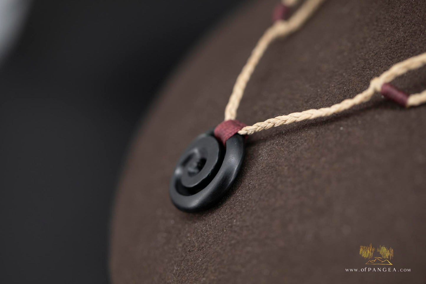 Koru Spiral carved from Wyoming Black Nephrite Jade - Necklace || JF937