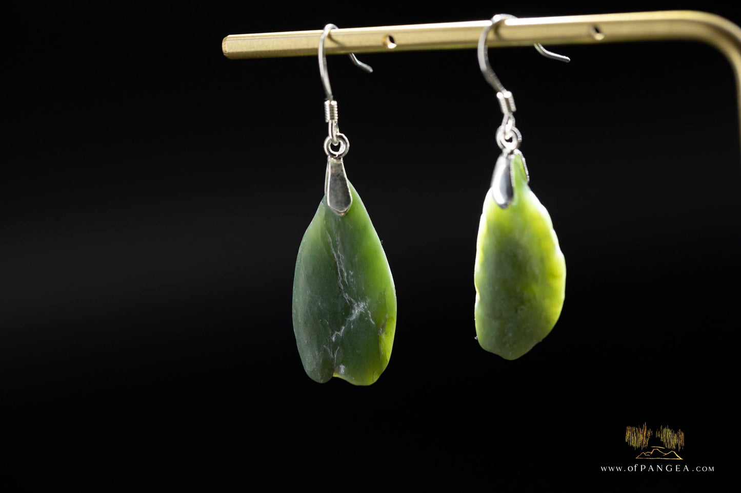 Big Sur Jade Pebble Earrings - Italian Sterling Silver || JF948