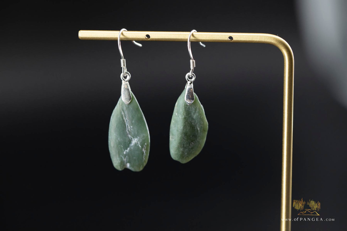 Big Sur Jade Pebble Earrings - Italian Sterling Silver || JF948