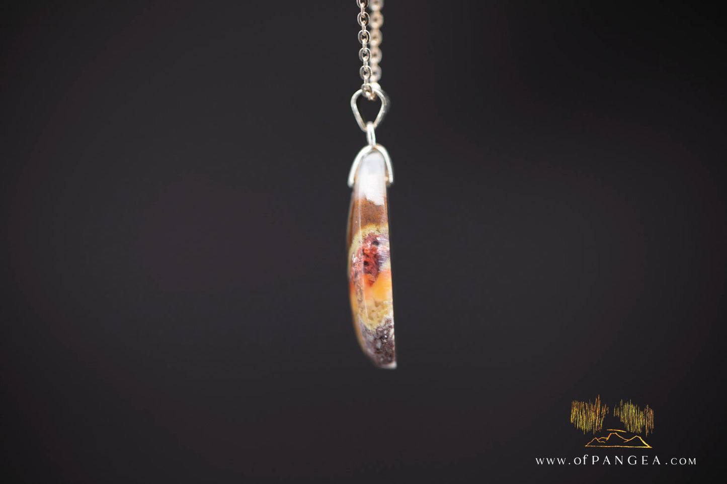 Moss Agate Pendant - Necklace sterling silver || JF982