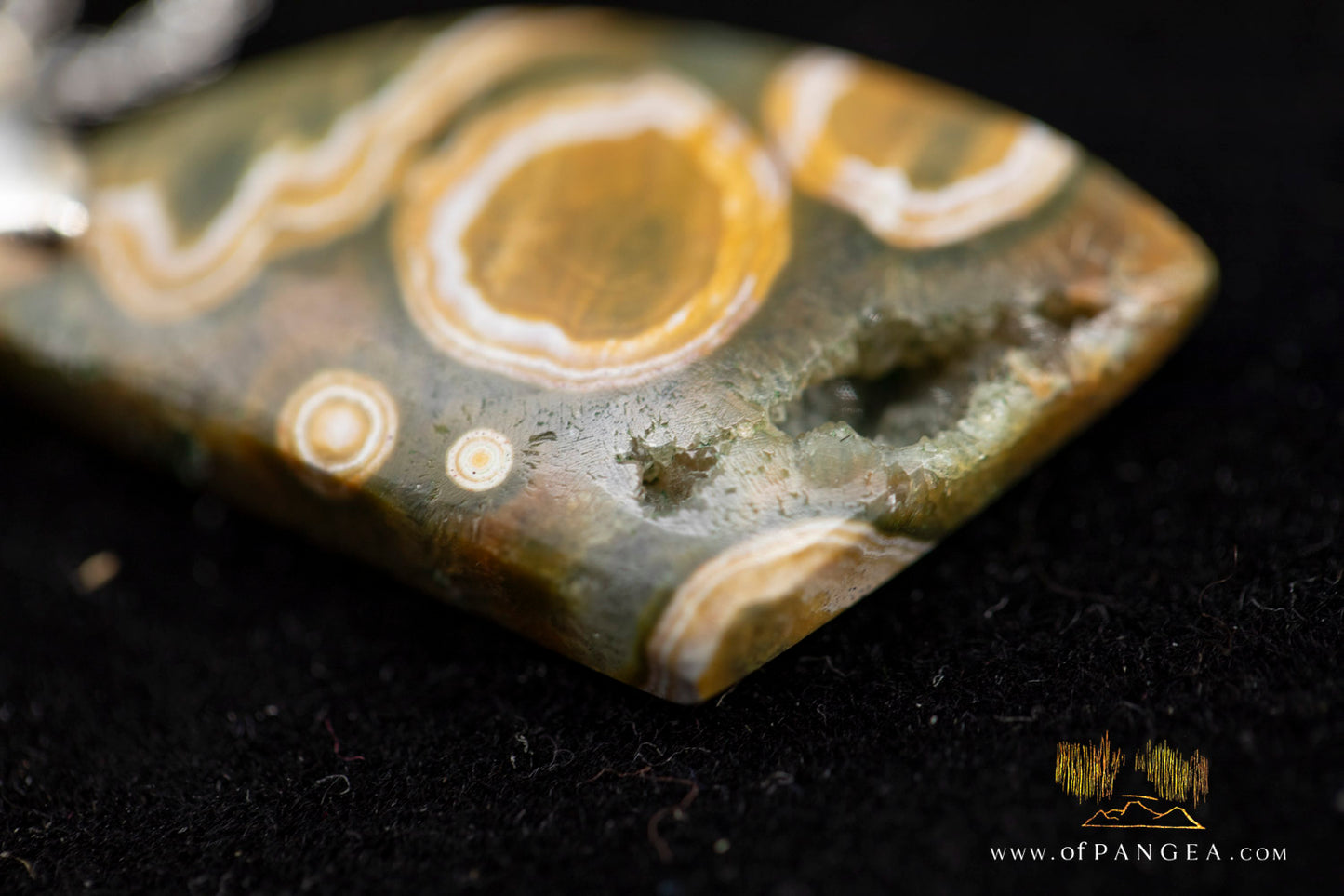 Ocean Jasper Drop Pendant and Italian Sterling Silver Rope Chain || JF984