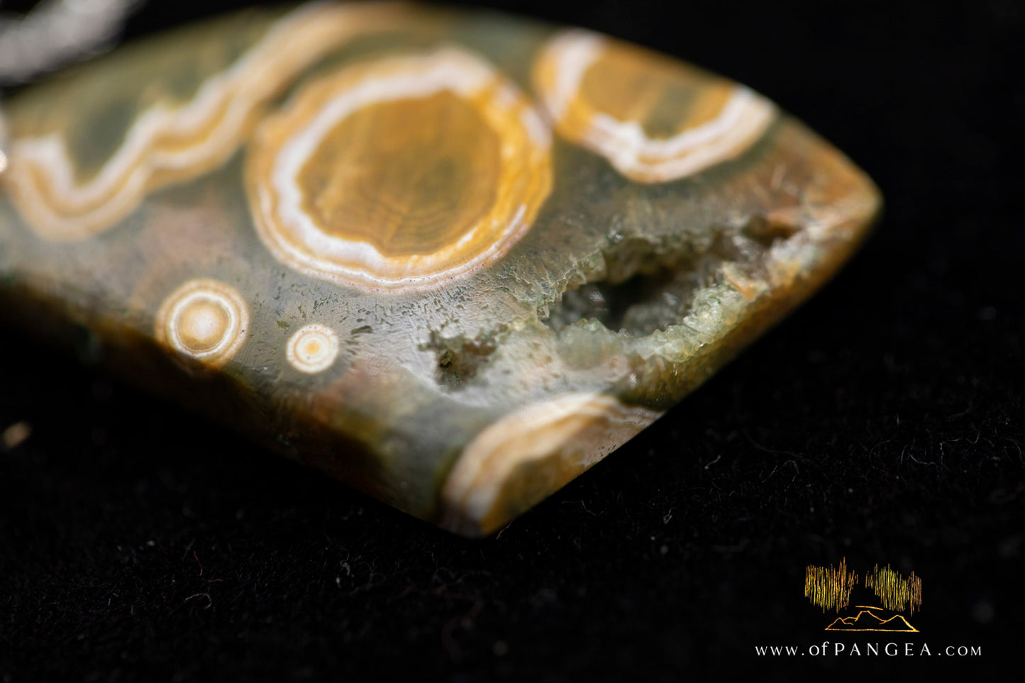 Ocean Jasper Drop Pendant and Italian Sterling Silver Rope Chain || JF984