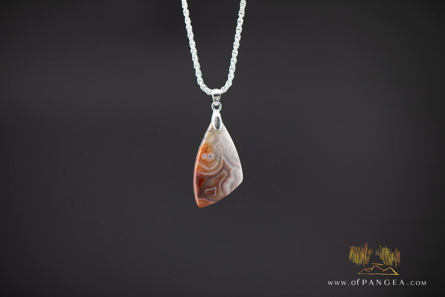 Lacey Agate Pendant - Necklace sterling silver || JF985