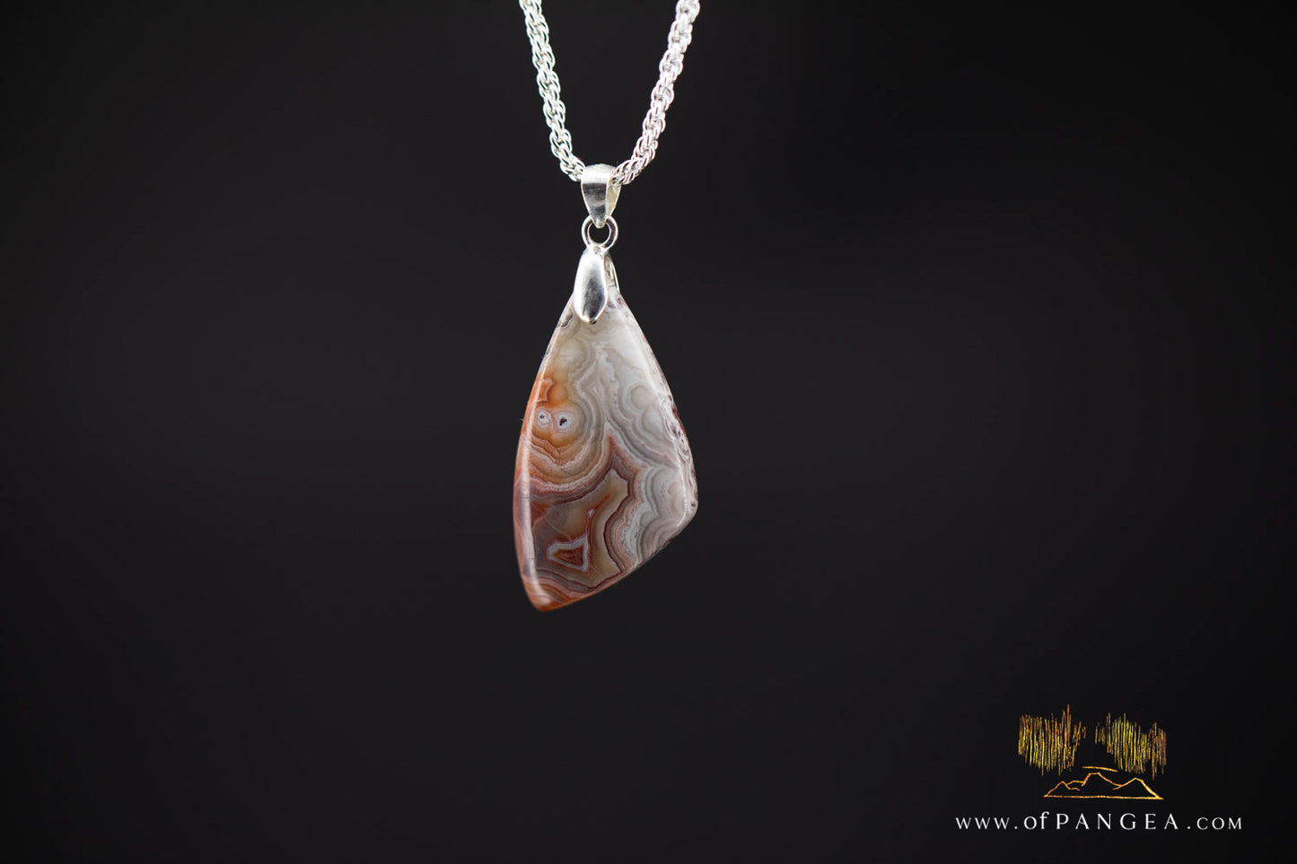 Lacey Agate Pendant - Necklace sterling silver || JF985