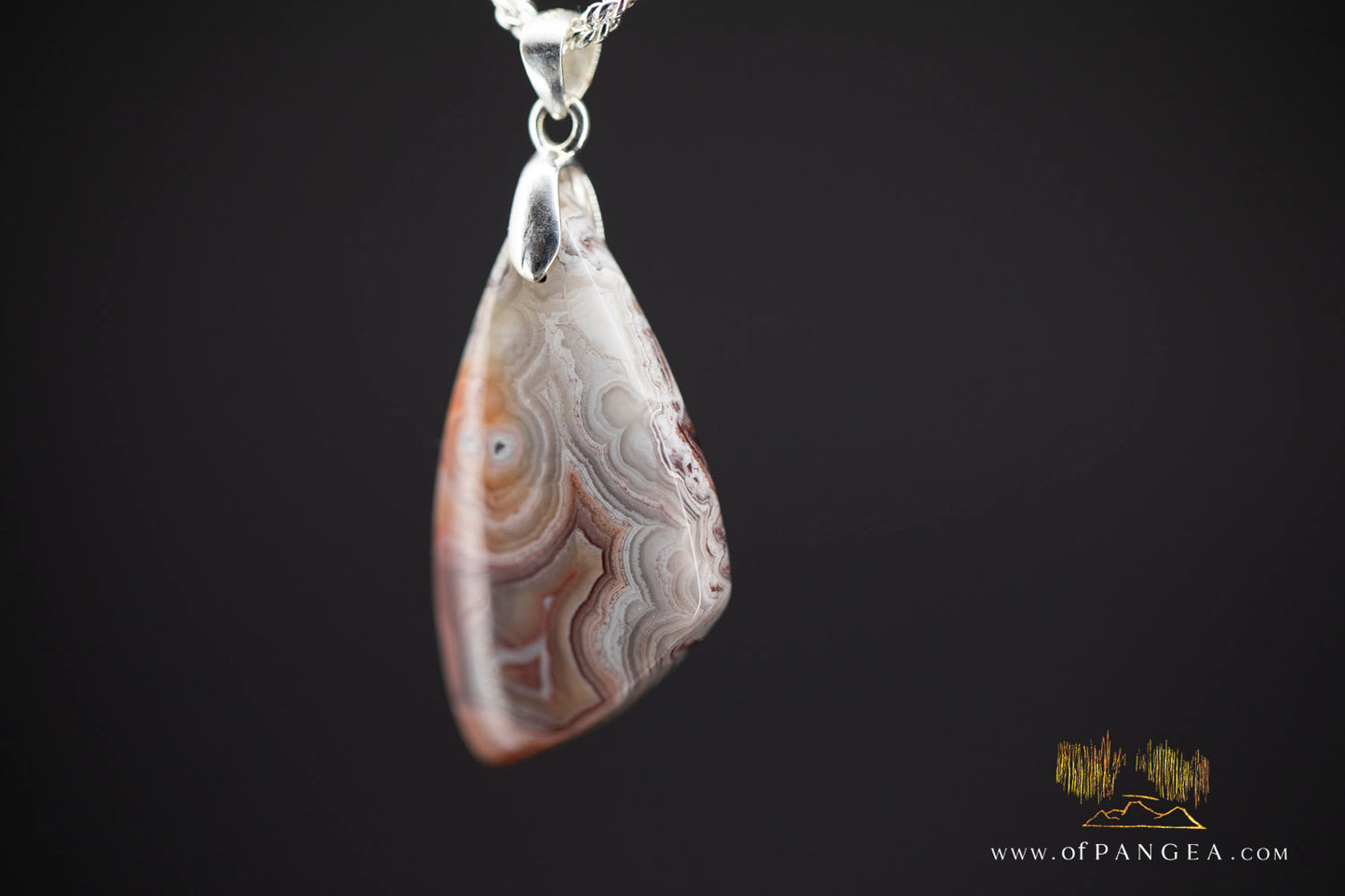 Lacey Agate Pendant - Necklace sterling silver || JF985