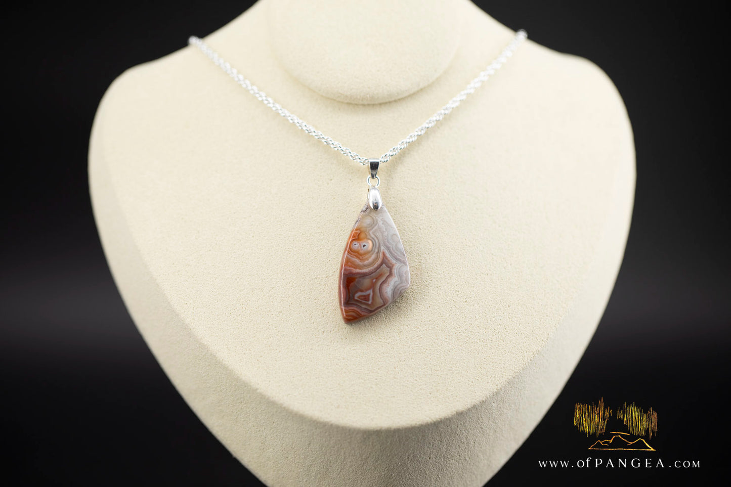 Lacey Agate Pendant - Necklace sterling silver || JF985