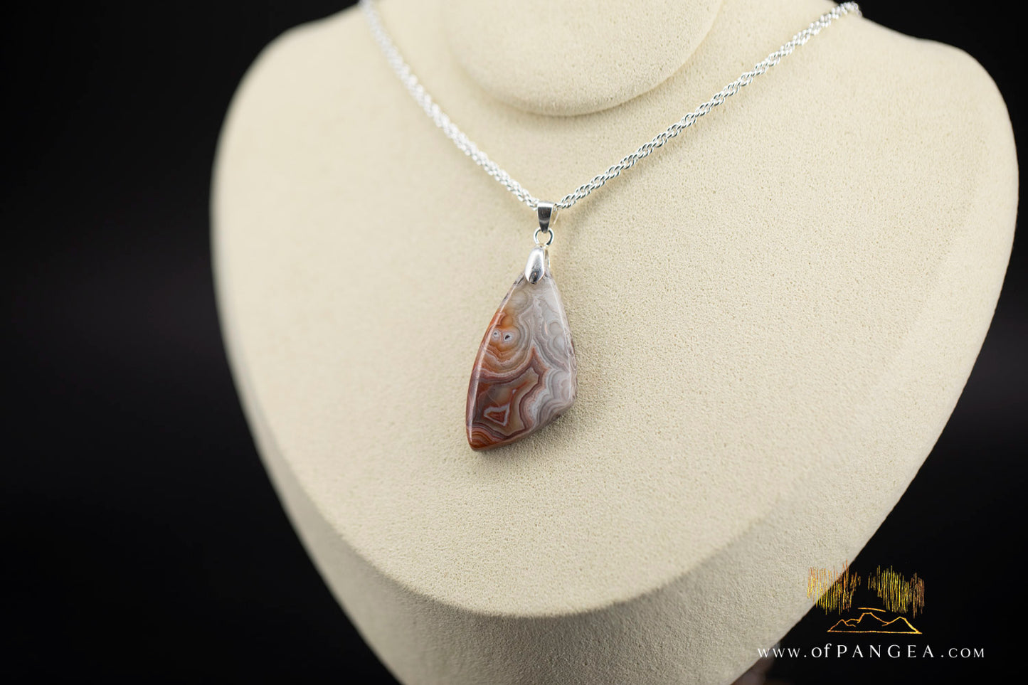 Lacey Agate Pendant - Necklace sterling silver || JF985