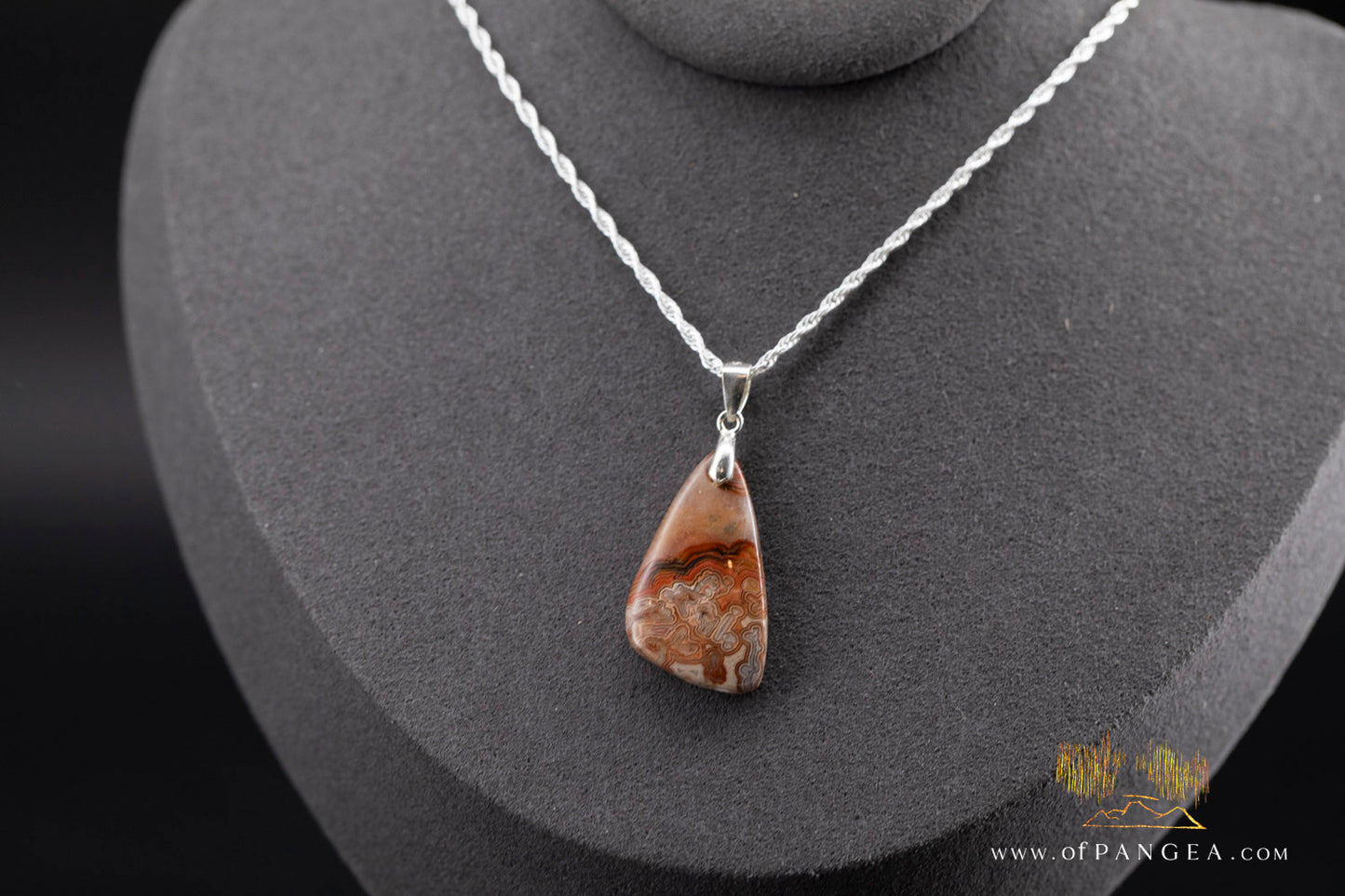 Lacey Agate Pendant - Necklace sterling silver || JF985