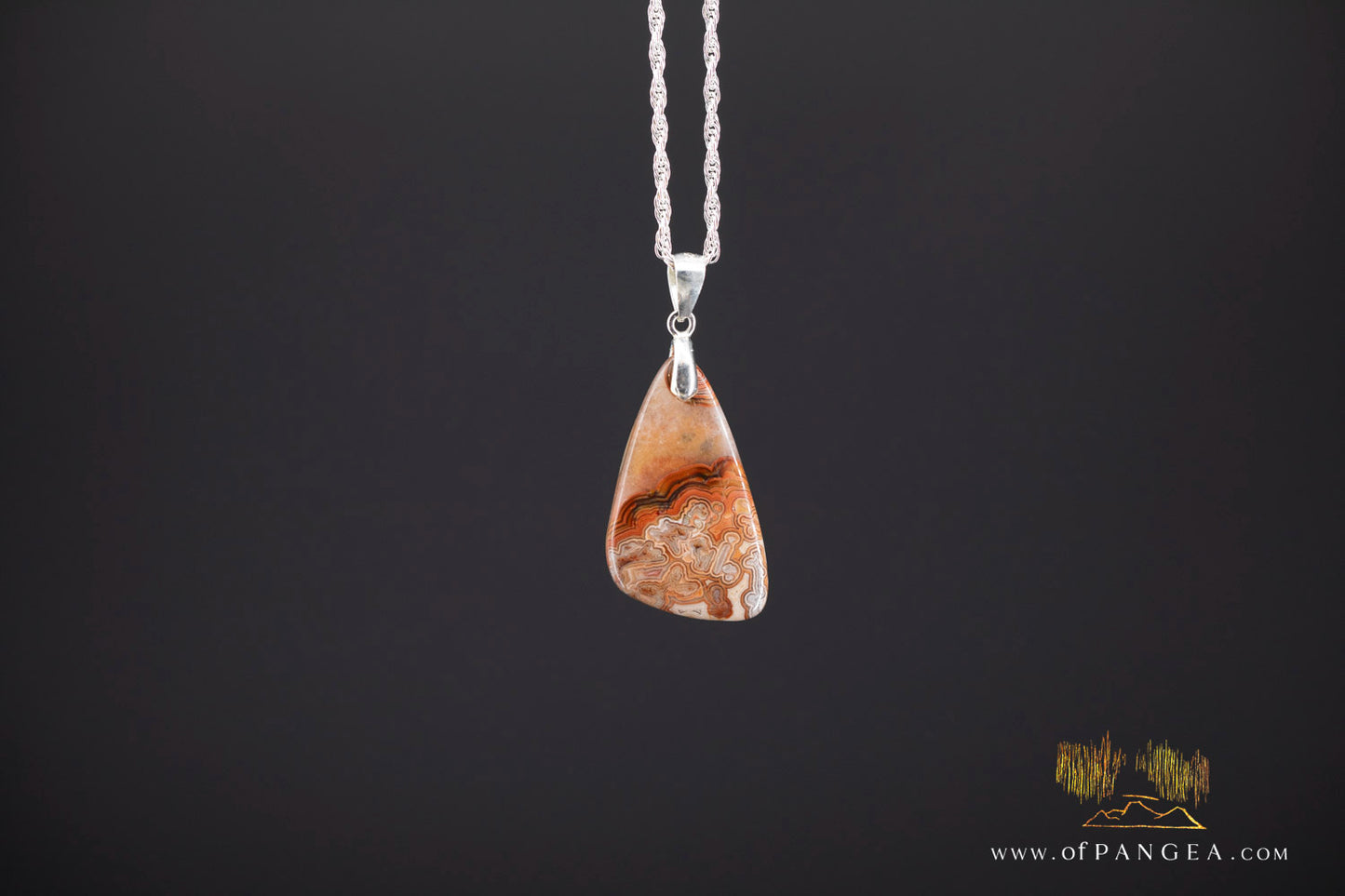 Lacey Agate Pendant - Necklace sterling silver || JF986